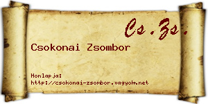 Csokonai Zsombor névjegykártya